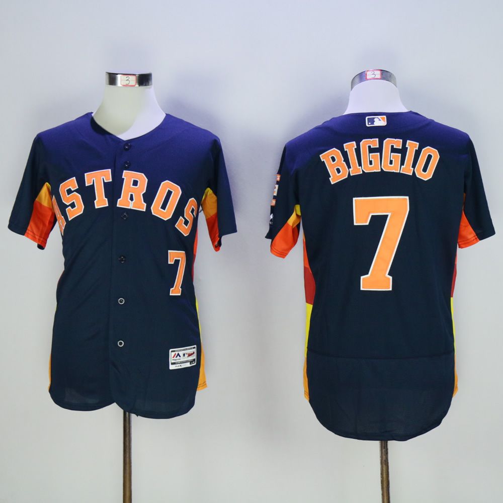 Men Houston Astros #7 Biggio Blue MLB Jerseys->houston astros->MLB Jersey